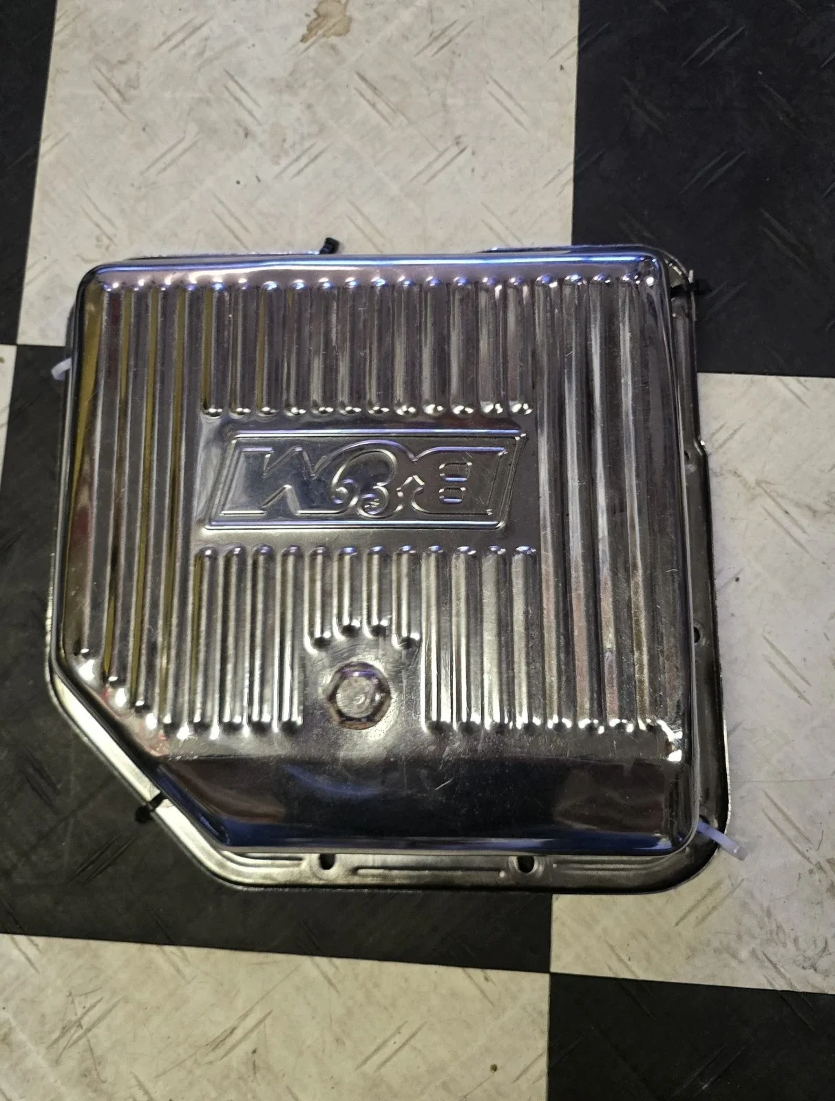 GM TURBO 350 TRANSMISSION  DEEP PAN AND GASKET B&M chrome image 2
