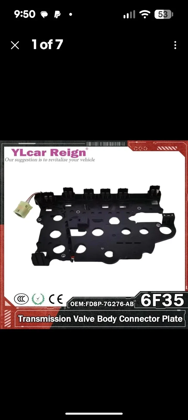 Valve Body Connector Plate FD8P-7G276-AB for Ford / Lincoln (6F35, 6F15) image 2