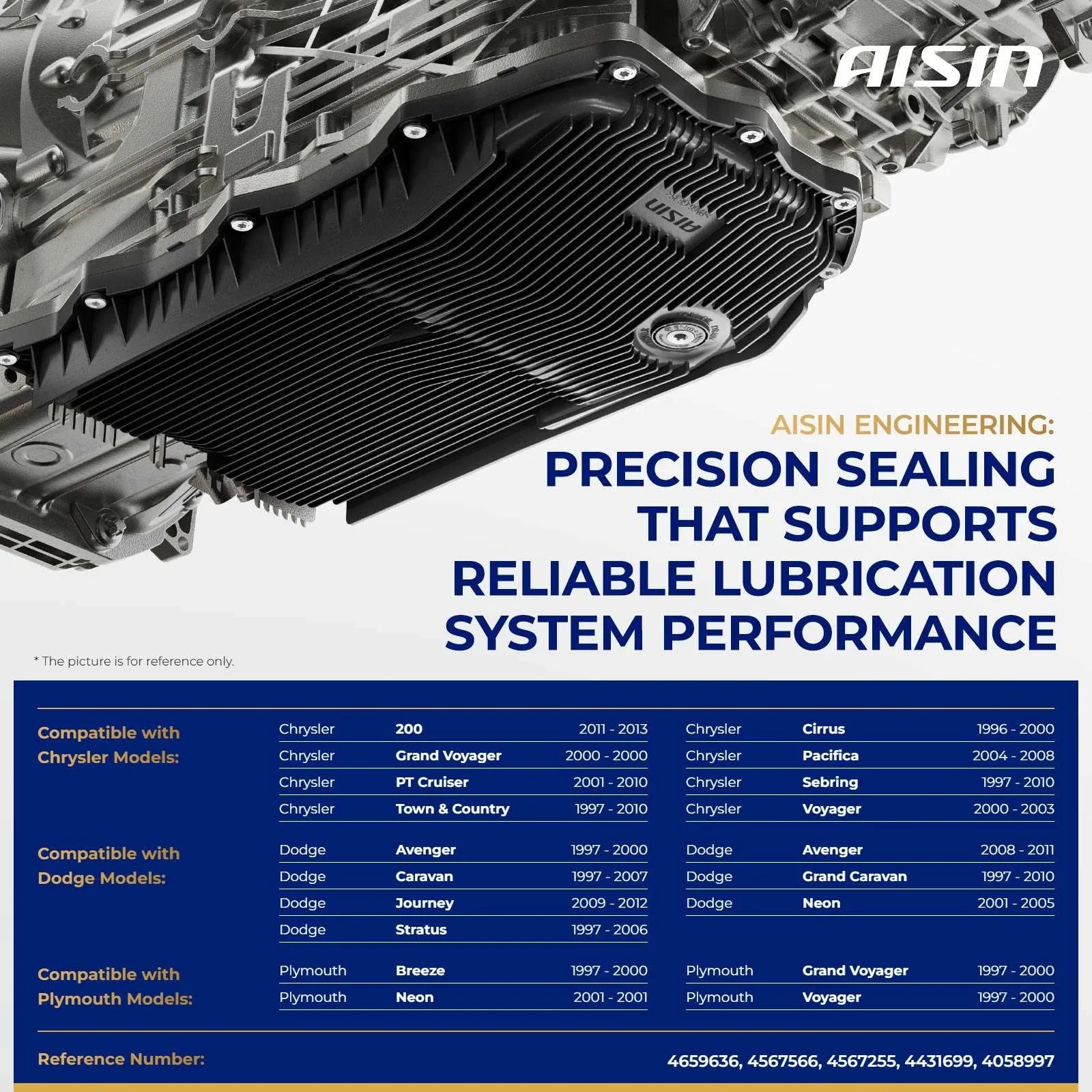 AISIN Transmission Oil Pan for Dodge Grand Caravan Journey Avenger 1996-2013 image 2