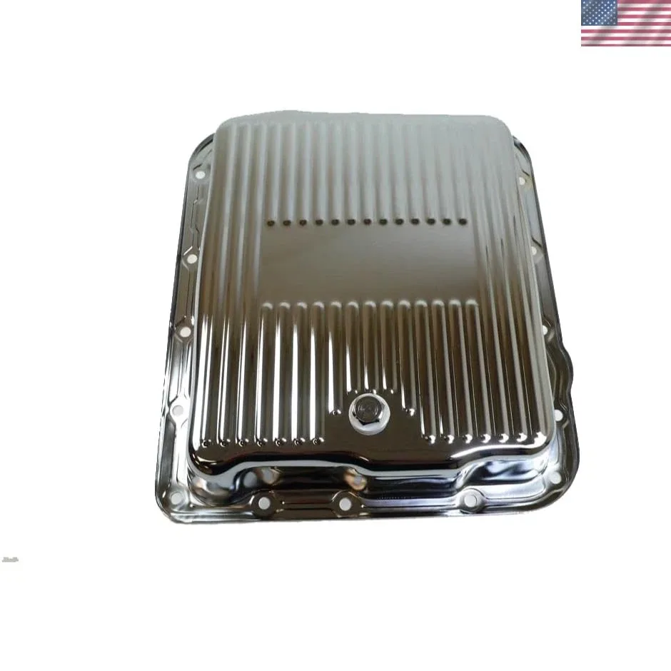 Chrome Steel Transmission Pan for Chevy/GM 700R4-4L60E-4L65E - Durable & Stylish