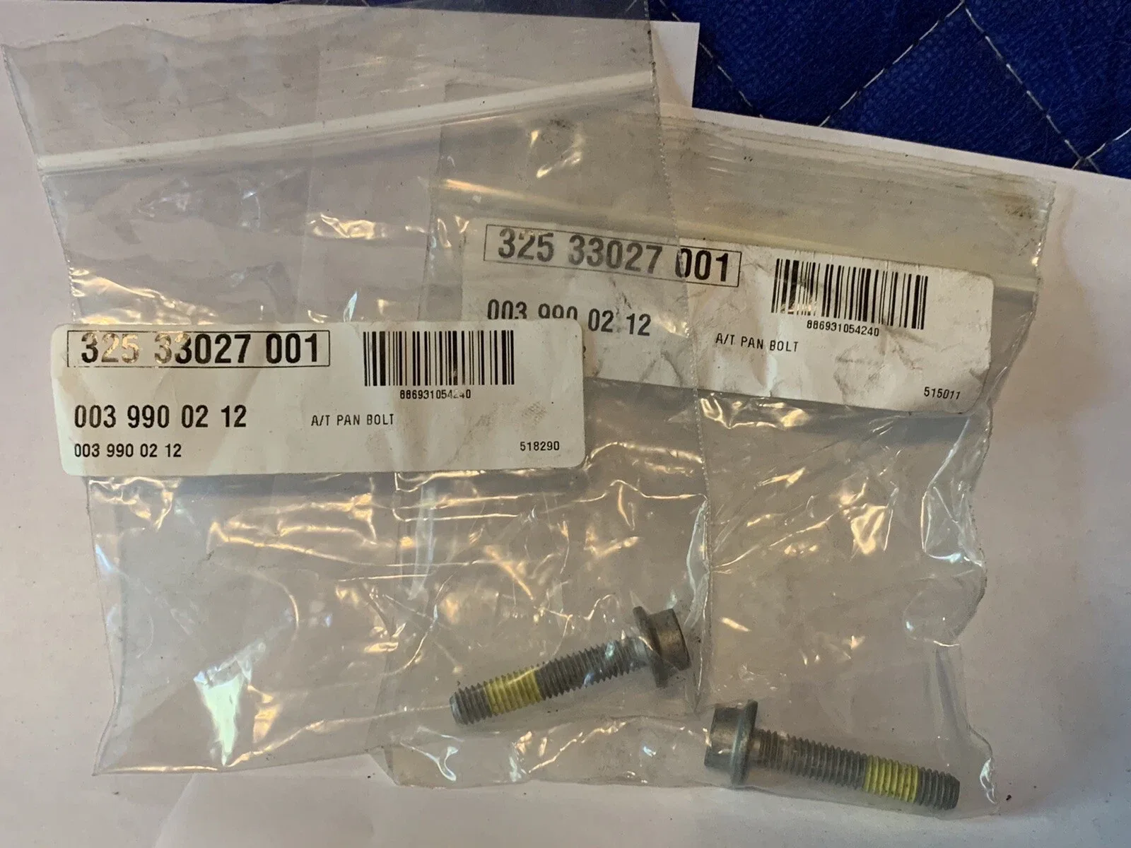 NOS Lot of 2 Pieces Auto Trans Oil Pan Bolt WD 32533027001 / 0039900212