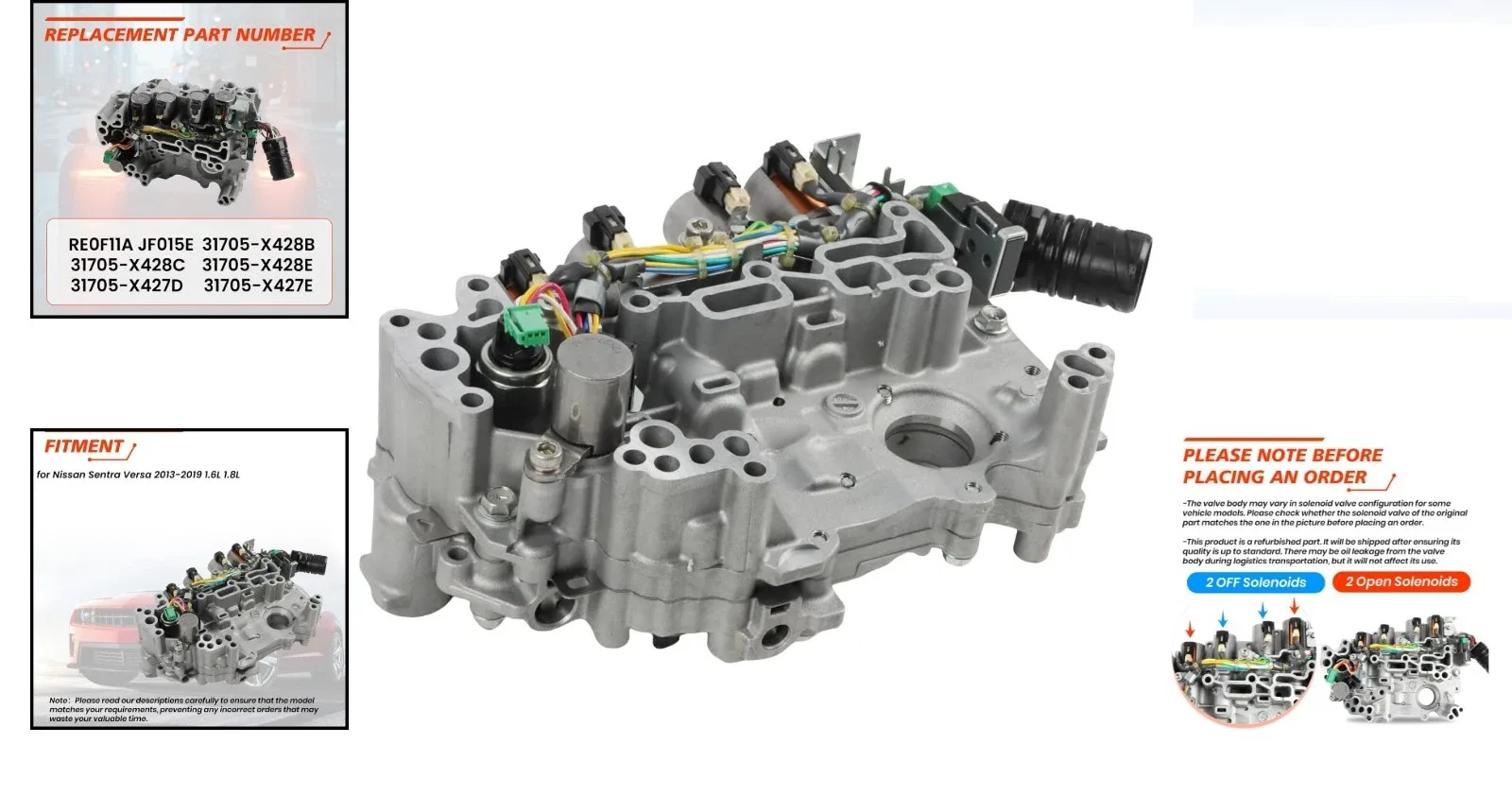 2013-2019 Nissan Sentra CVT Valve Body RE0F11A JF015E image 2