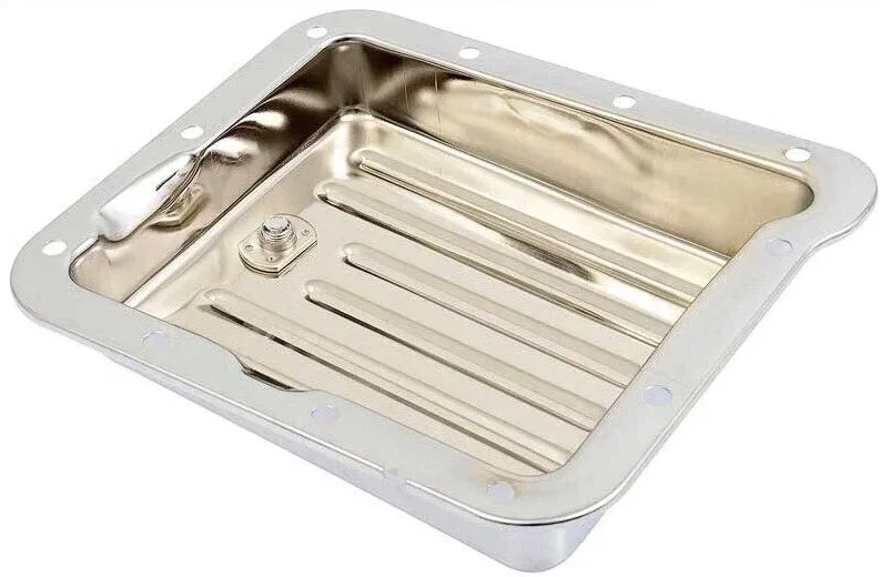 1964-73 FORD MERCURY C4 CHROME STEEL TRANSMISSION OIL PAN STOCK CAPACITY image 2