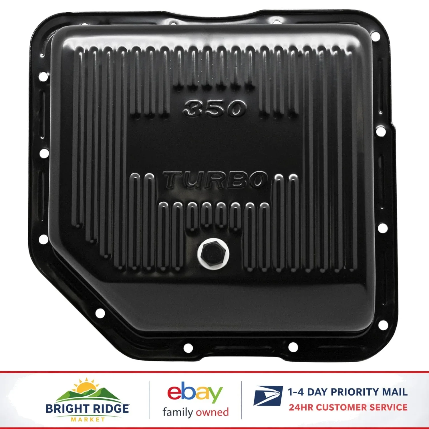 Replacement Deep Sump Steel Transmission Pan for Turbo 350 with 2 Quart Capacity