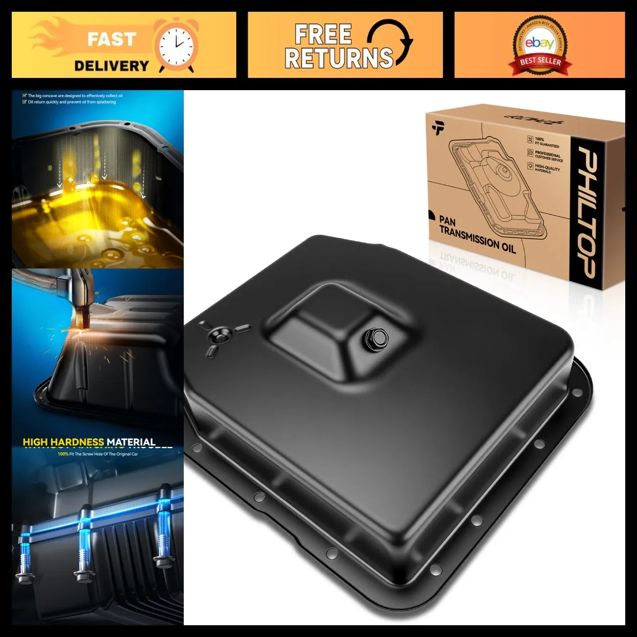 Transmission Oil Pan Compatible with F-150, Expedition, Mustang - Durable AT Par