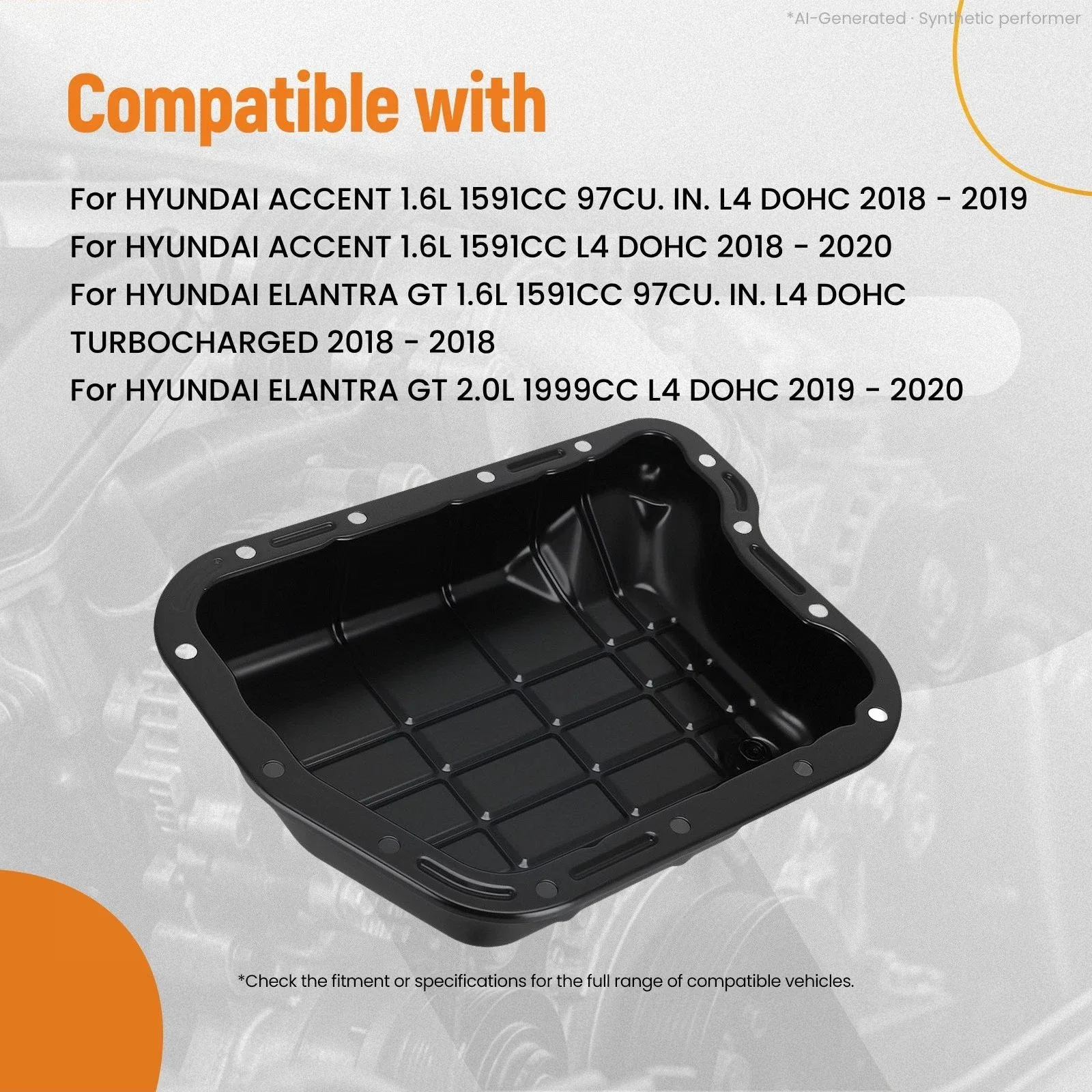 Auto Trans Pan for Kia Rio Soul 1.6L 2017-2020 452802F000 Black image 2