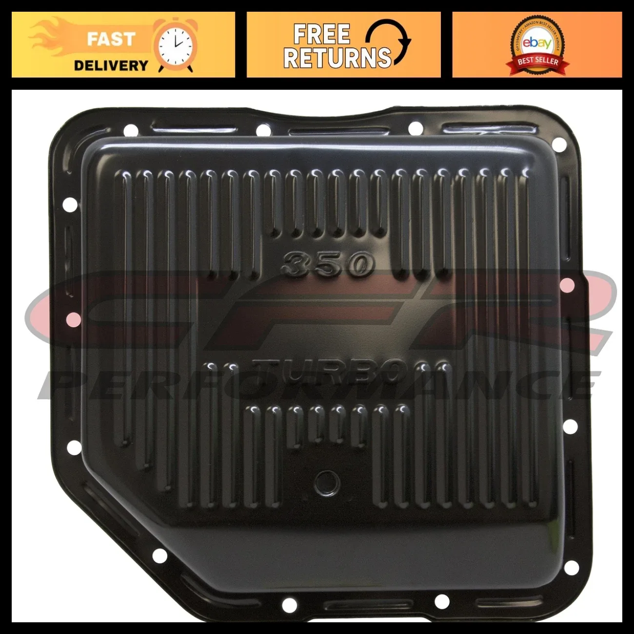 Steel Transmission Pan for Chevy/GM TH-350 - High-Performance, Black Finish
