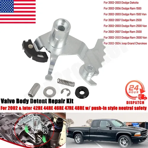Rooster Comb Valve Body Detent Repair Kit for 42RE-48RE Transmissions — Fits 2002-2007 Dodge Ram & 2002-2004 Jeep Grand Cherokee
