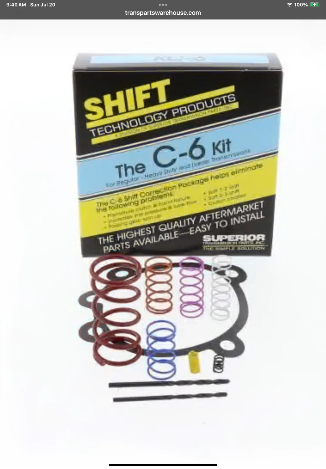 SHIFT SUPERIOR CO C-6 CORRECTION KIT - REGULAR-HEAVY DUTY & DIESEL TRANSMISSIONS