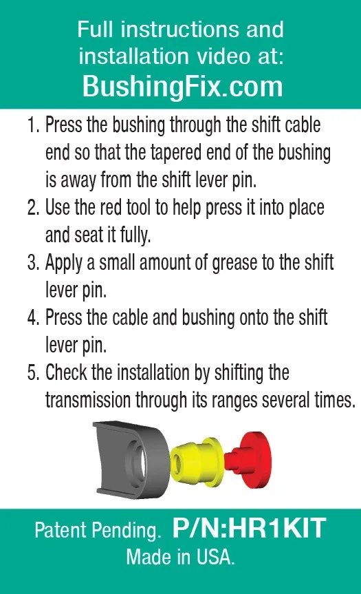 Pontiac G5 Shift Cable Repair Kit HR1Kit image 4