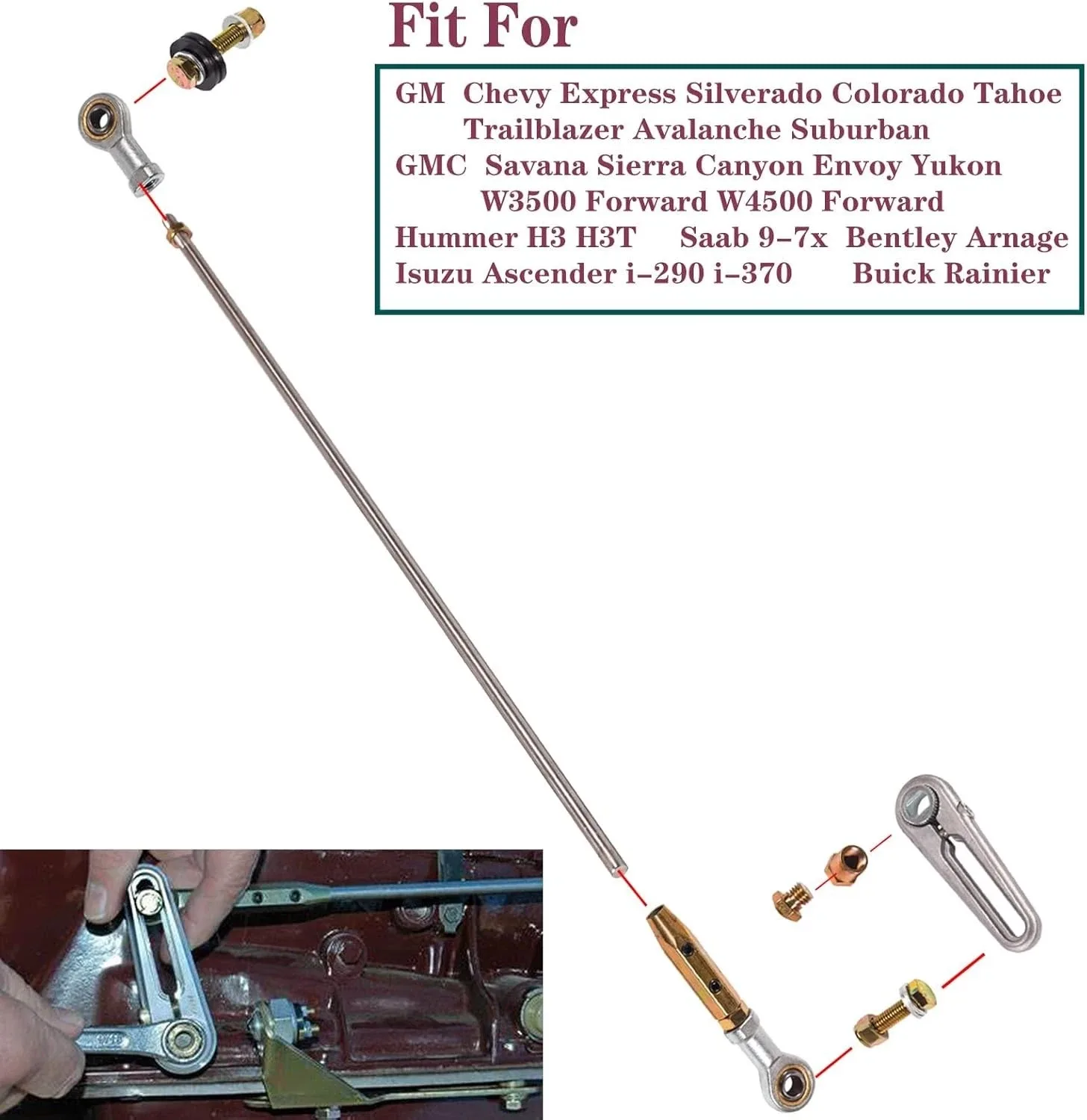 ACA-1800 21" 700R4 Transmission Shift Linkage Kit for Chevrolet C1500, C10, Chevelle image 3