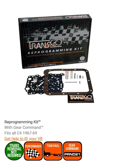 TransGo C4 Shift Kit 1967-69 Ford C-4 Transmission Stage 2 High Performance 47-2 image 4