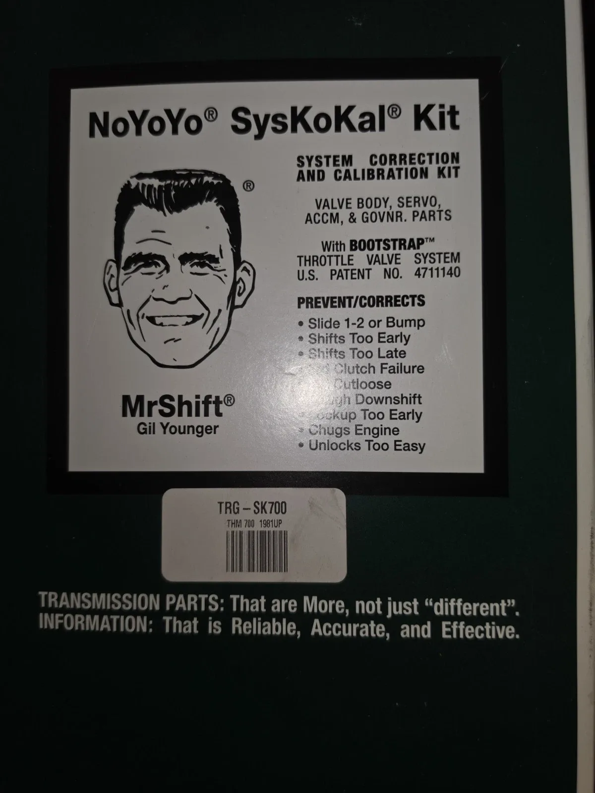 TransGo GM SK 700 Transmission Shift Kit 81-Up SK-700 700-r4 Trans