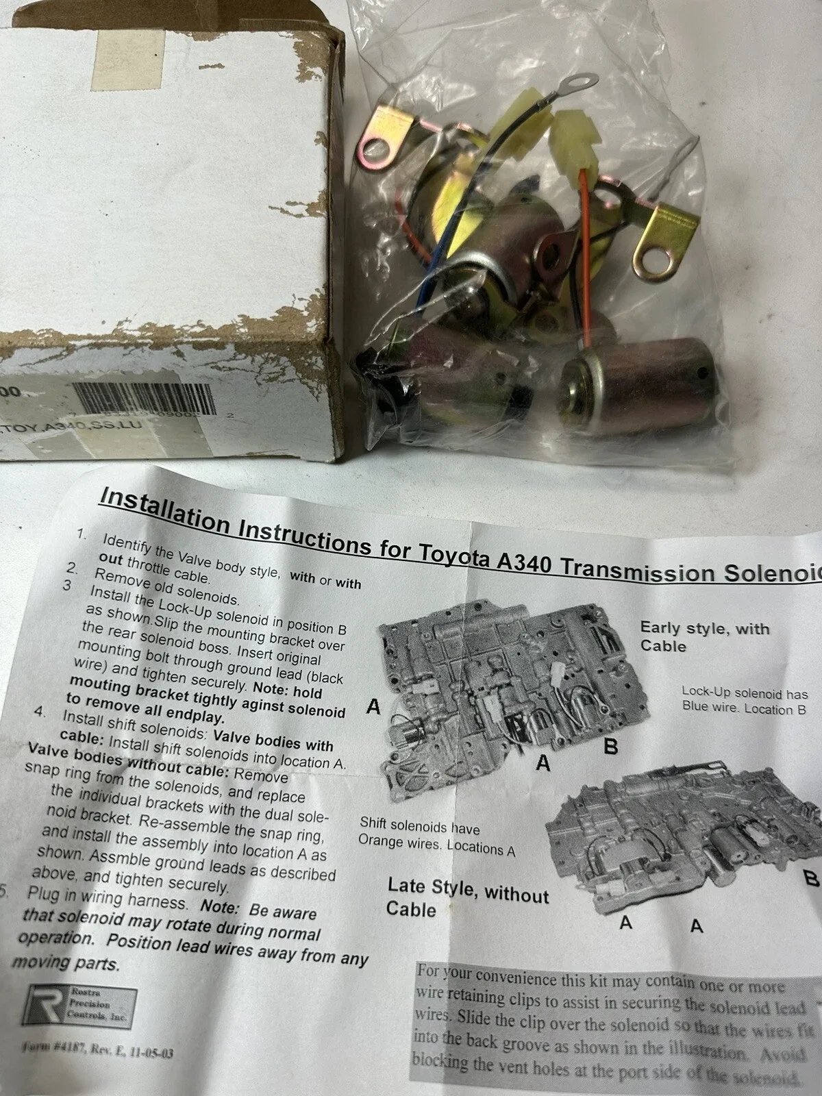 Rostra Solenoid Kit K97958 — 3 Solenoids (2 Shift, 1 Lock Up)