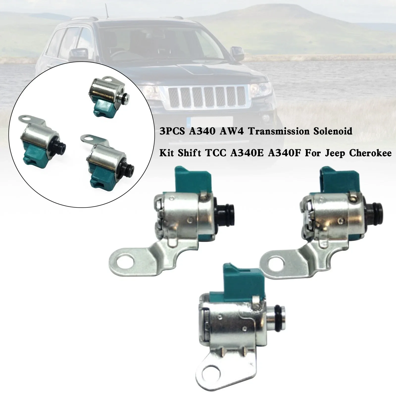 MadHornets 97420K A340/AW4 Transmission Solenoid Kit Shift TCC for Jeep Cherokee