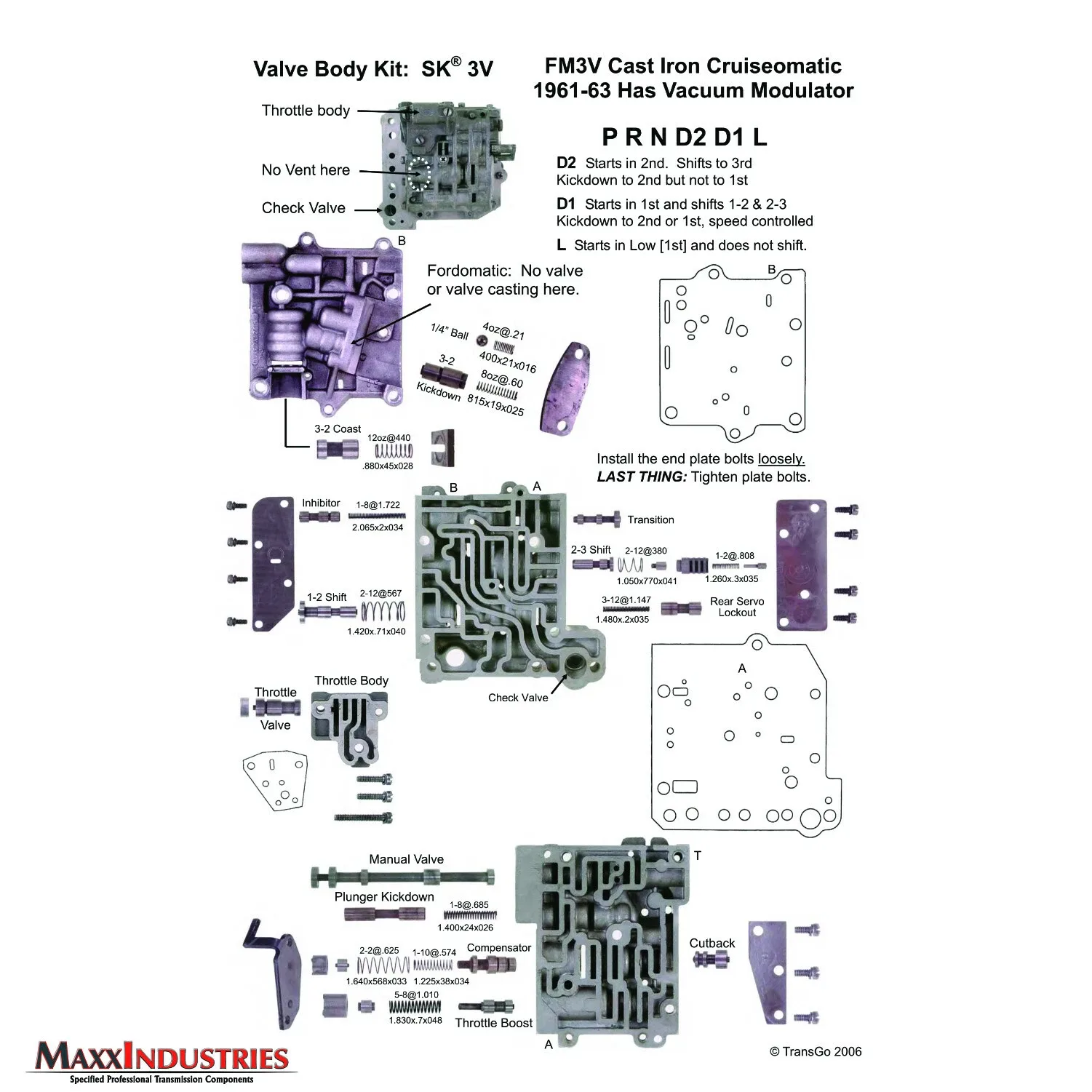 1961-1963 TransGo SK 3V Shift Kit for Ford/Mercury/Edsel Cruise-O-Matic image 3