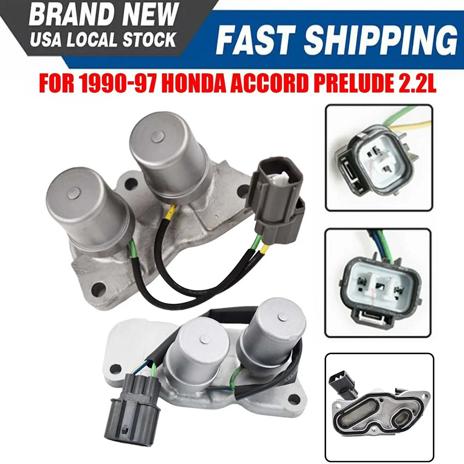 Shift Control & Lock Up Solenoids Kit Set for 1990-97 Honda Accord,Prelude 2.2L