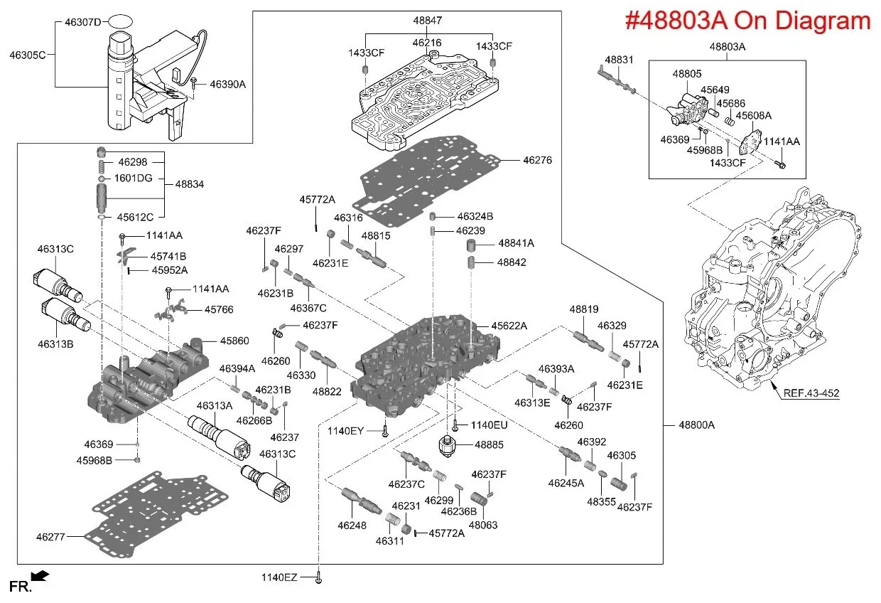 2018-2024 Hyundai Kia CVT Manual Valve Body 488032H000 image 4