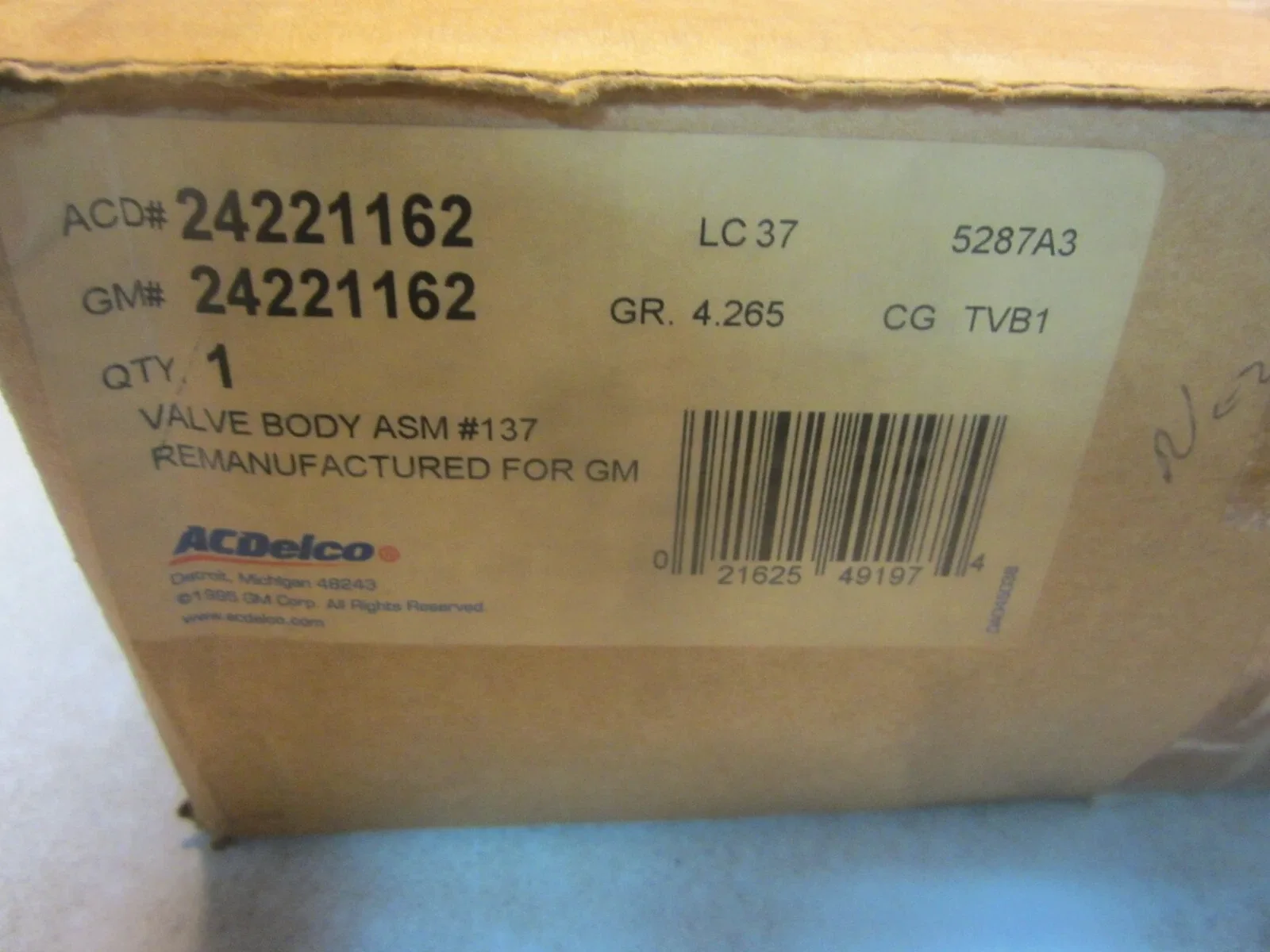 GM Transmission Control Valve Body 24221162 (Remanufactured)