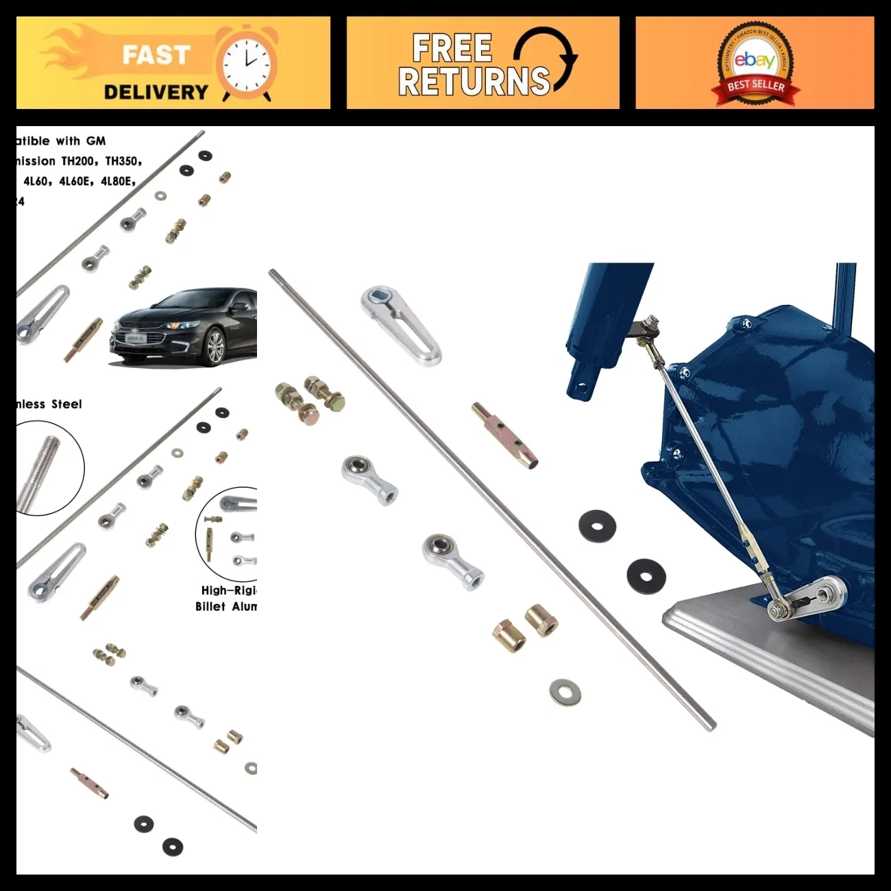 Billet Aluminum Shift Linkage Kit for GM TH200/TH350/TH400/4L60E/4L80E/700R4 - MK ShiftLinkageKit
