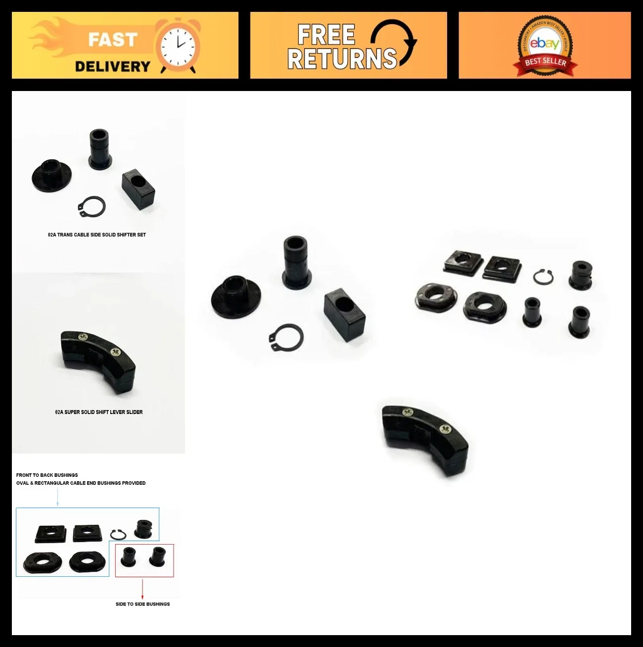 Complete Shift Bushing Repair Kit for 02A Transmission — Golf MK3, Jetta MK3 — NA412386