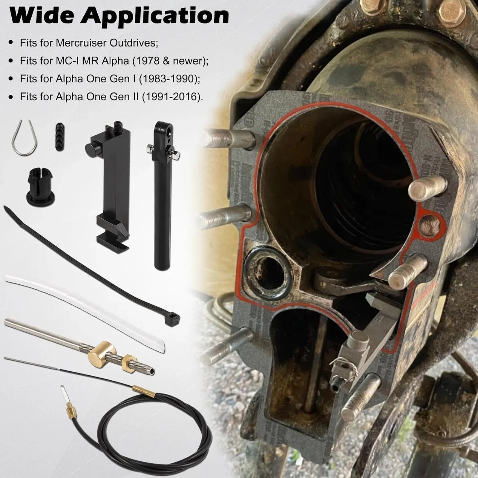 MerCruiser Alpha One & Gen Two Lower Shift Cable Kit B-86-54-36A-03 image 3