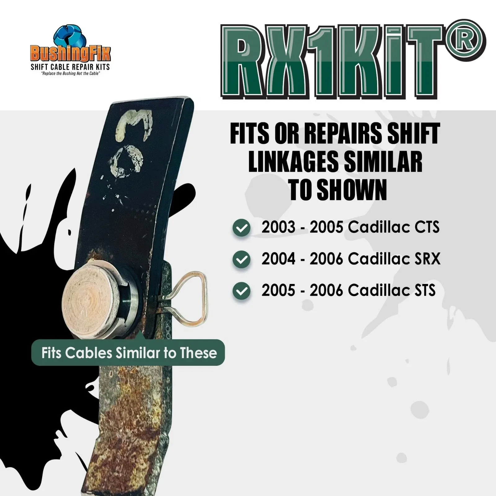 Automatic Transmission Shift Linkage Bushing Kit RX1Kit1™ (OEM 25770394 / 88967344 / 88967345) image 4
