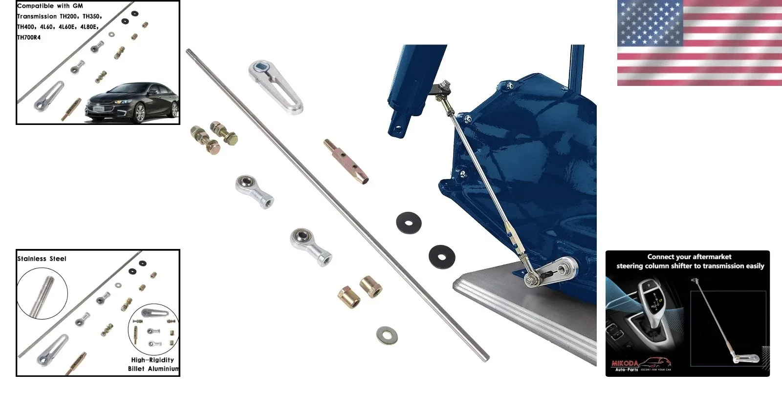 Universal Billet Aluminum Shift Transmission Linkage Kit - Unbranded image 2