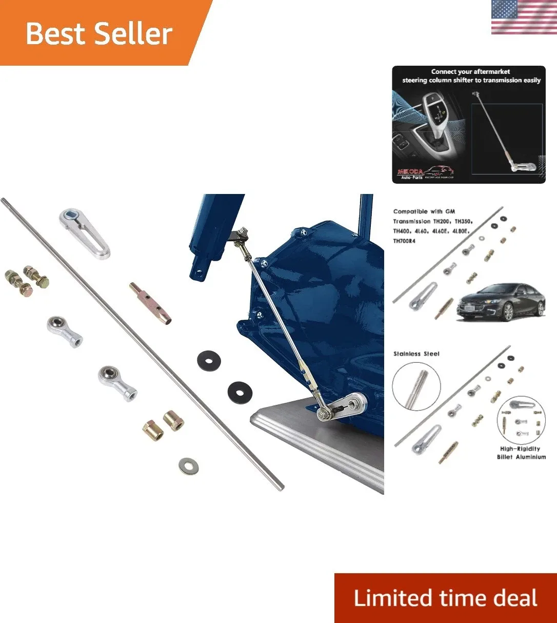 Universal Billet Aluminum Shift Transmission Linkage Kit - Unbranded