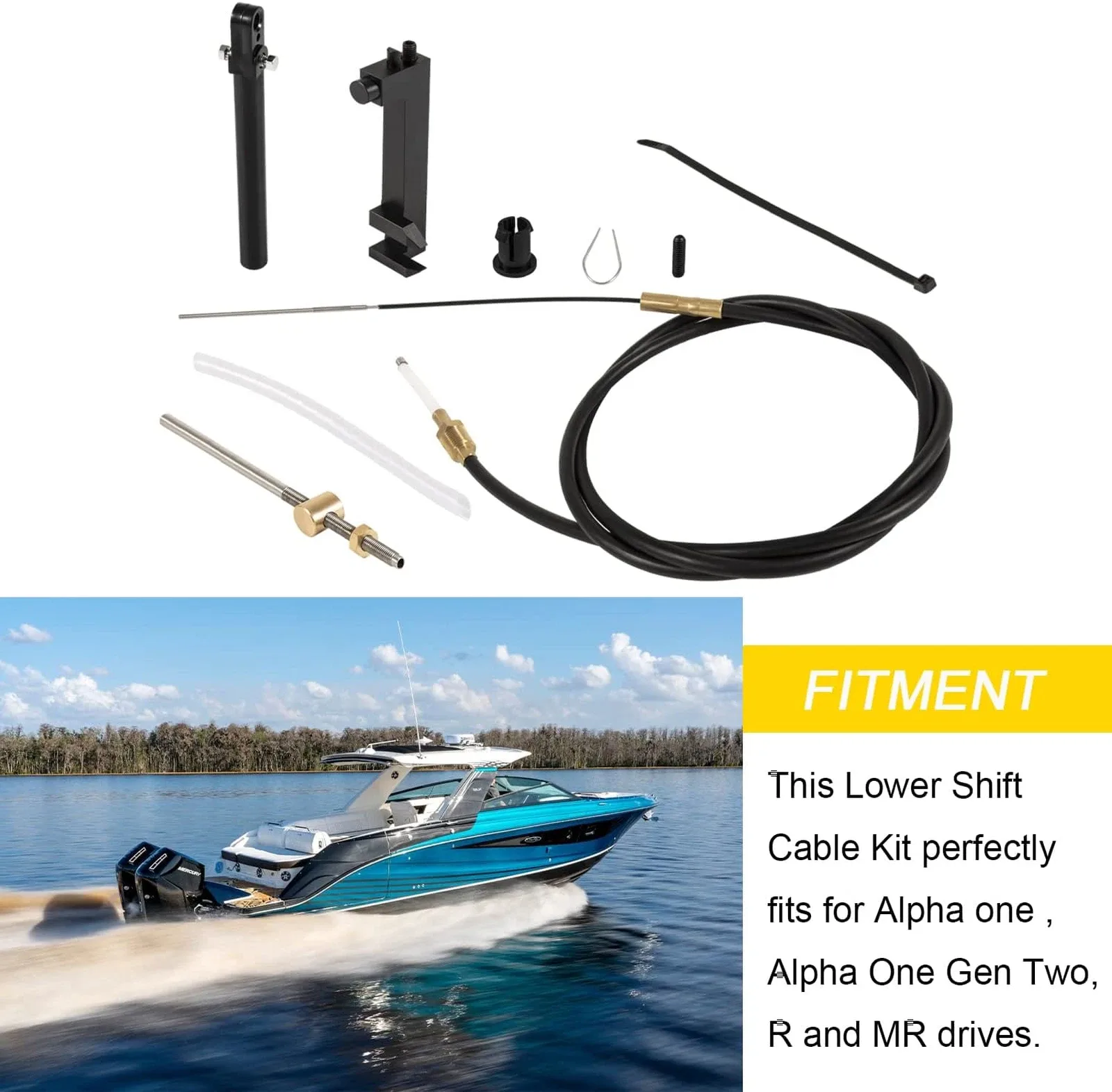 Mercruiser Alpha One Gen 1 & Gen 2 Lower Shift Cable Kit 865436A03 image 2
