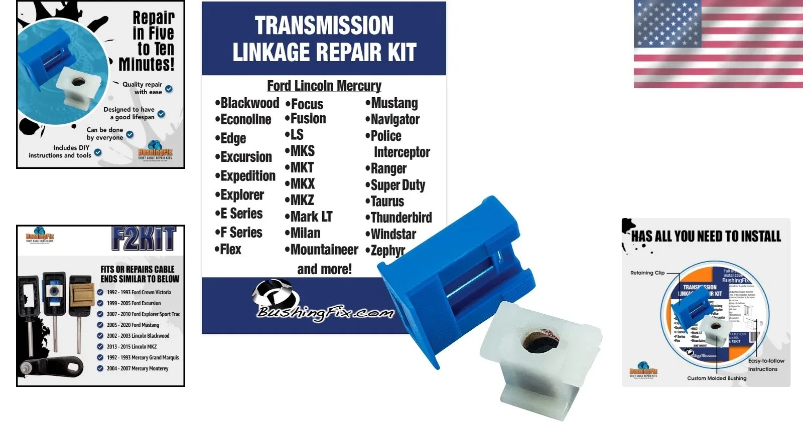 All-in-One Shift Kit Bushing Repair Kit for Ford Vehicles - Unbranded image 2