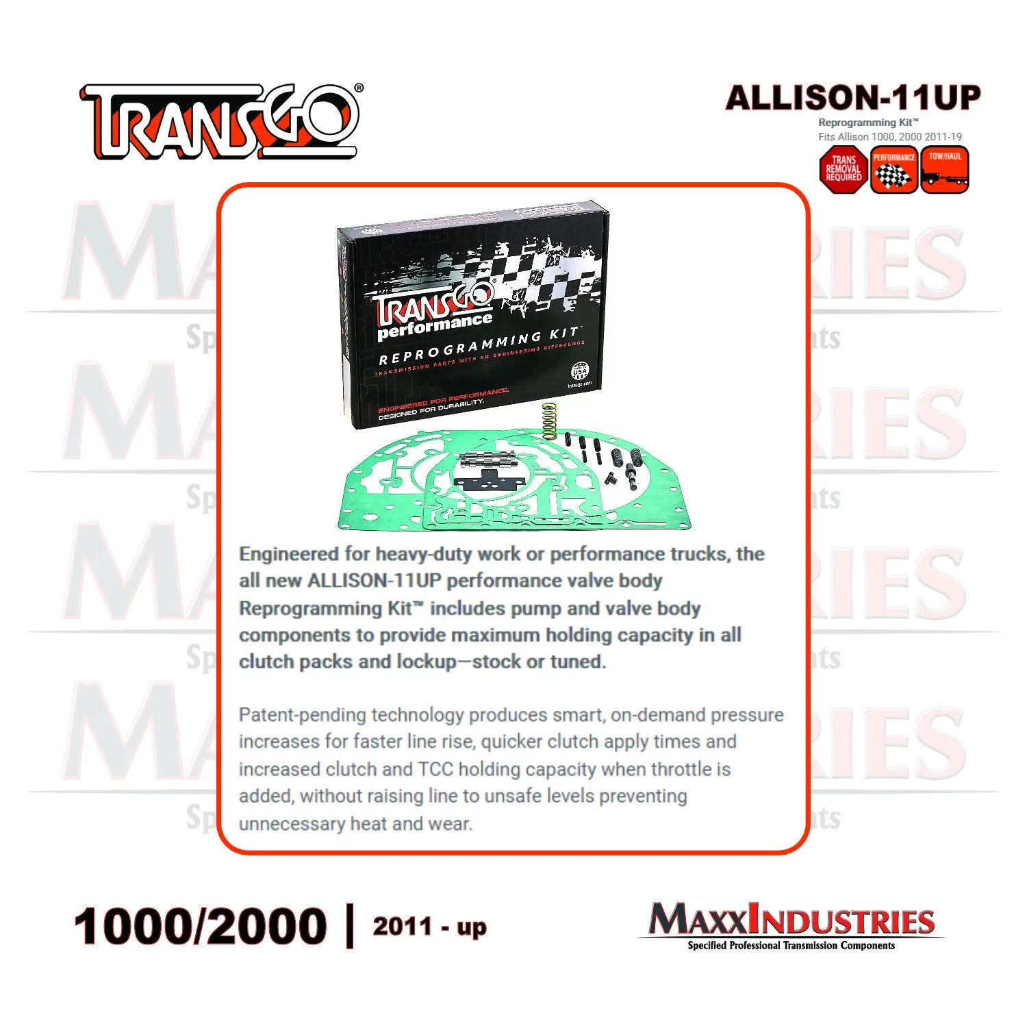 TransGo Shift Kit ALLISON-11UP for Allison 1000-2000 Transmission image 3