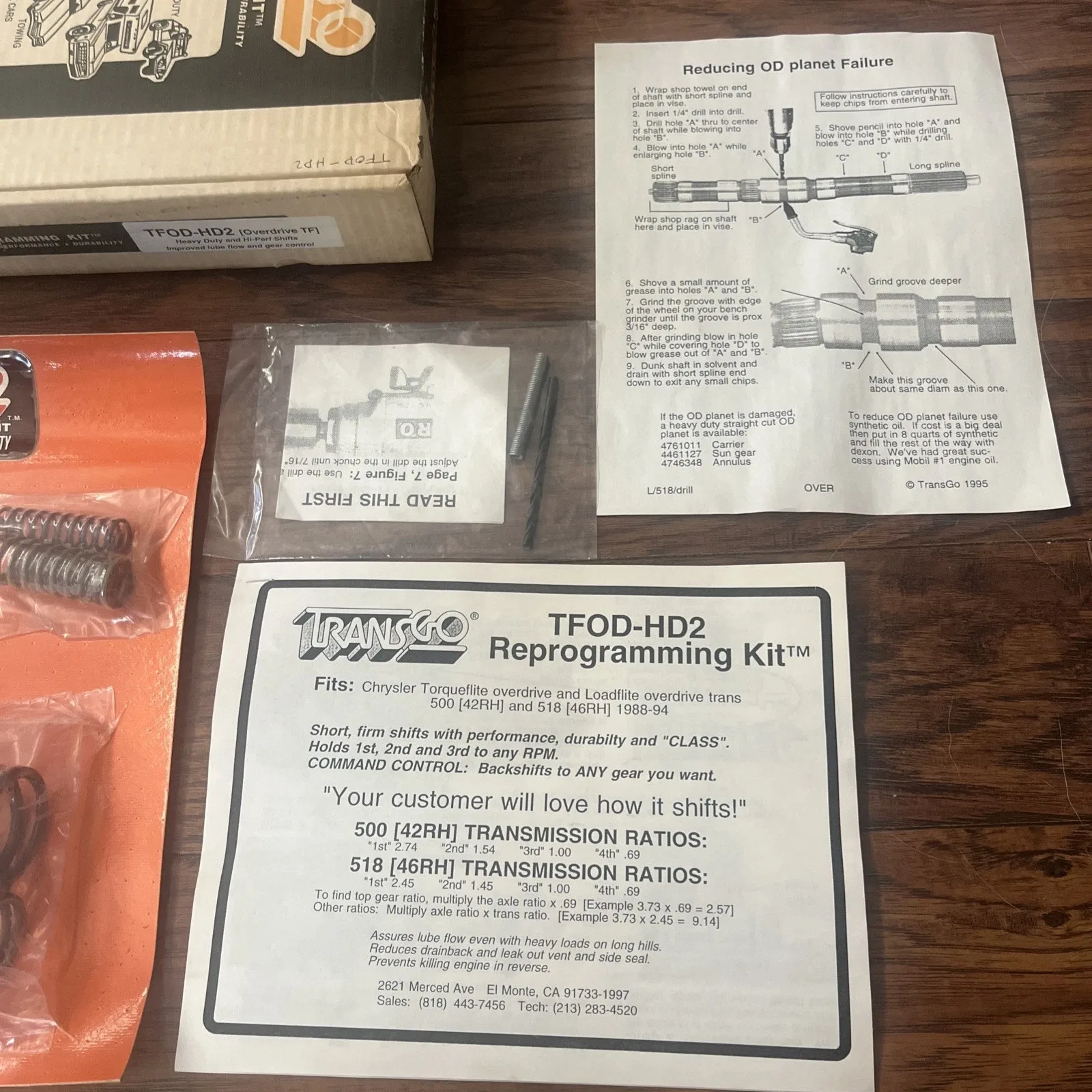Transgo SK TFOD-HD2 Shift Kit for Gear Command 500 / 42RH / 518 / 46RH image 3