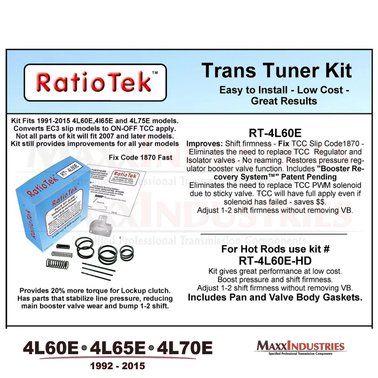 RatioTek RT-4L60E Shift Kit for 4L60E / 4L65E / 4L70 Transmissions image 3