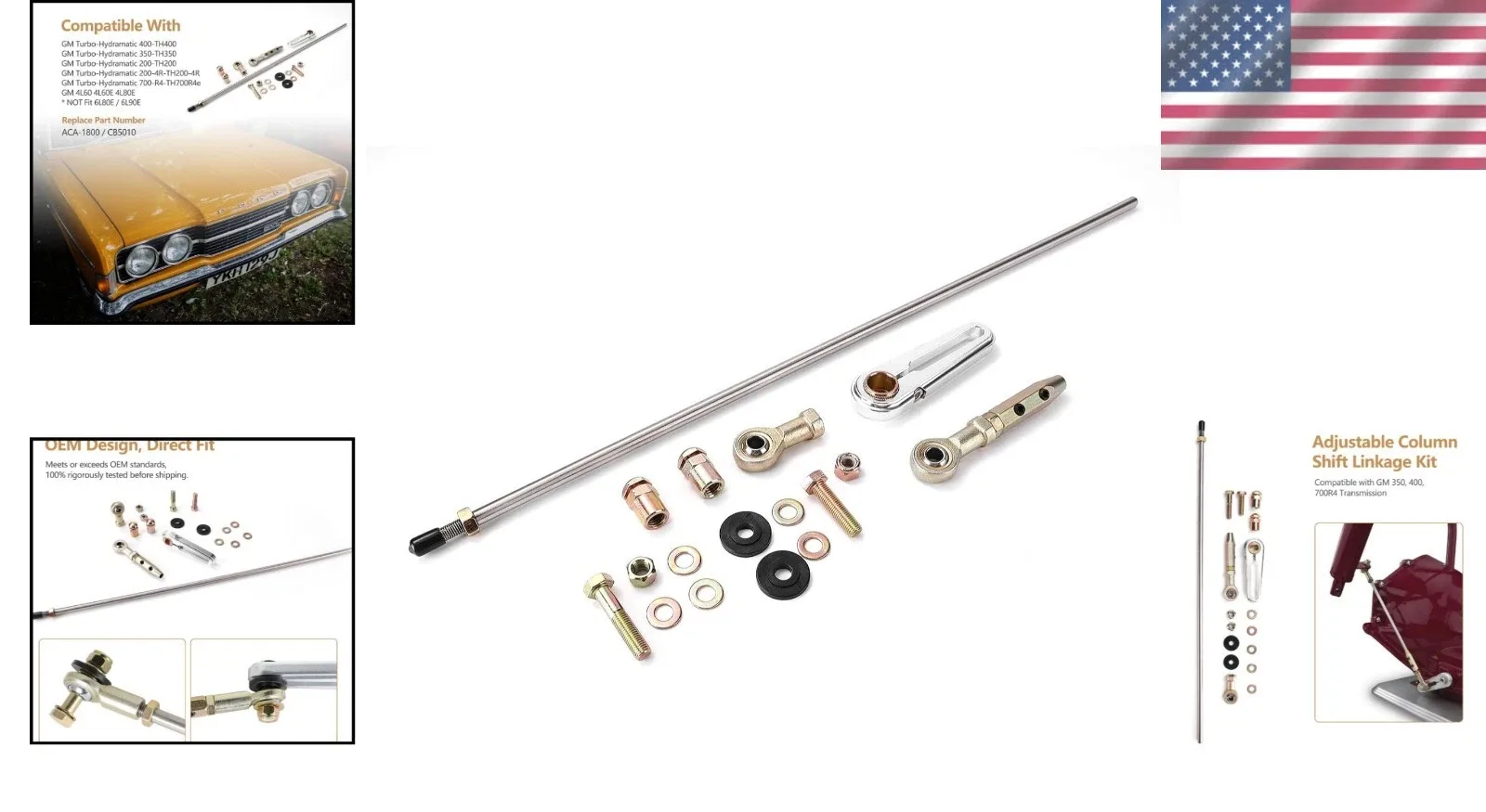 Universal Adjustable Transmission Column Shift Linkage Kit image 2