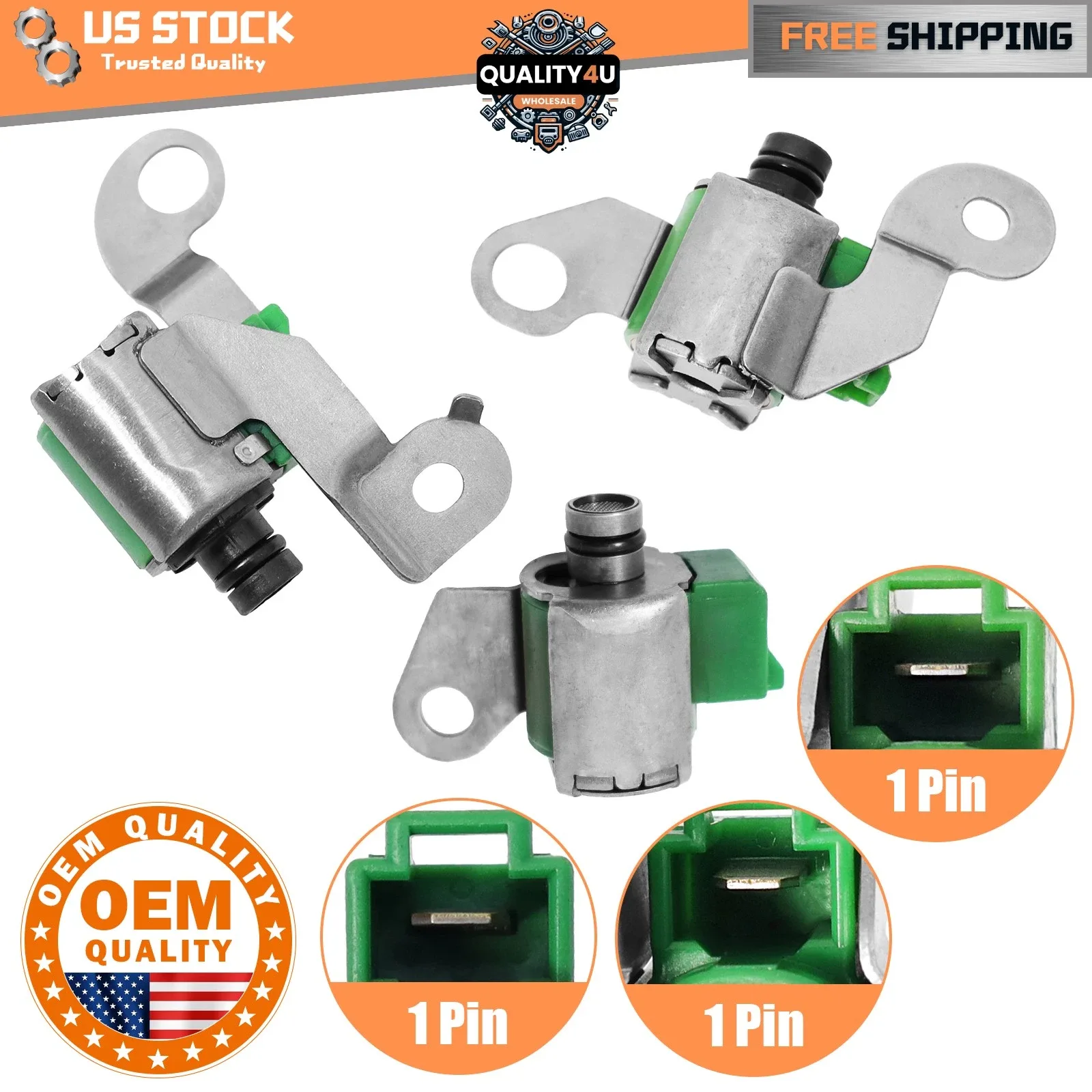 3x 3525050030 For Toyota A340E A340F Transmission Solenoid Kit Shift Lock Up Kit