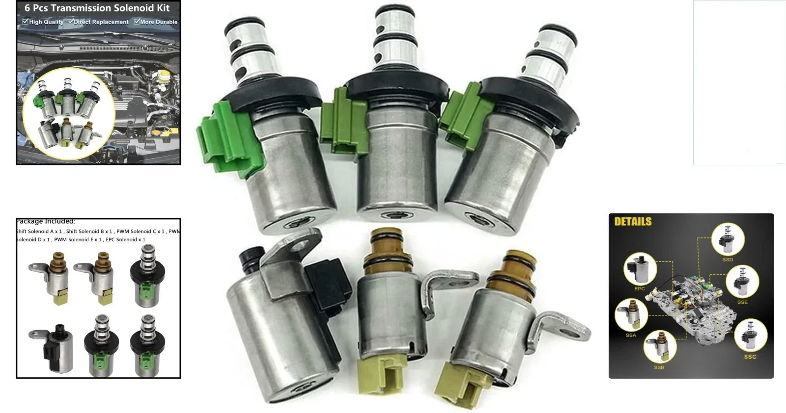 Complete 6PCS Solenoid Set for 4F27-E Transmission - Compatible with Mazda 2-6 image 2