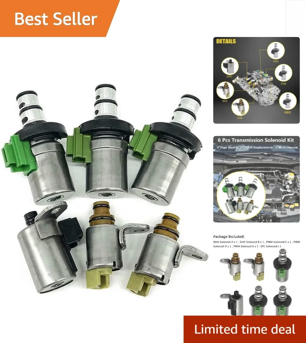 Complete 6PCS Solenoid Set for 4F27-E Transmission - Compatible with Mazda 2-6