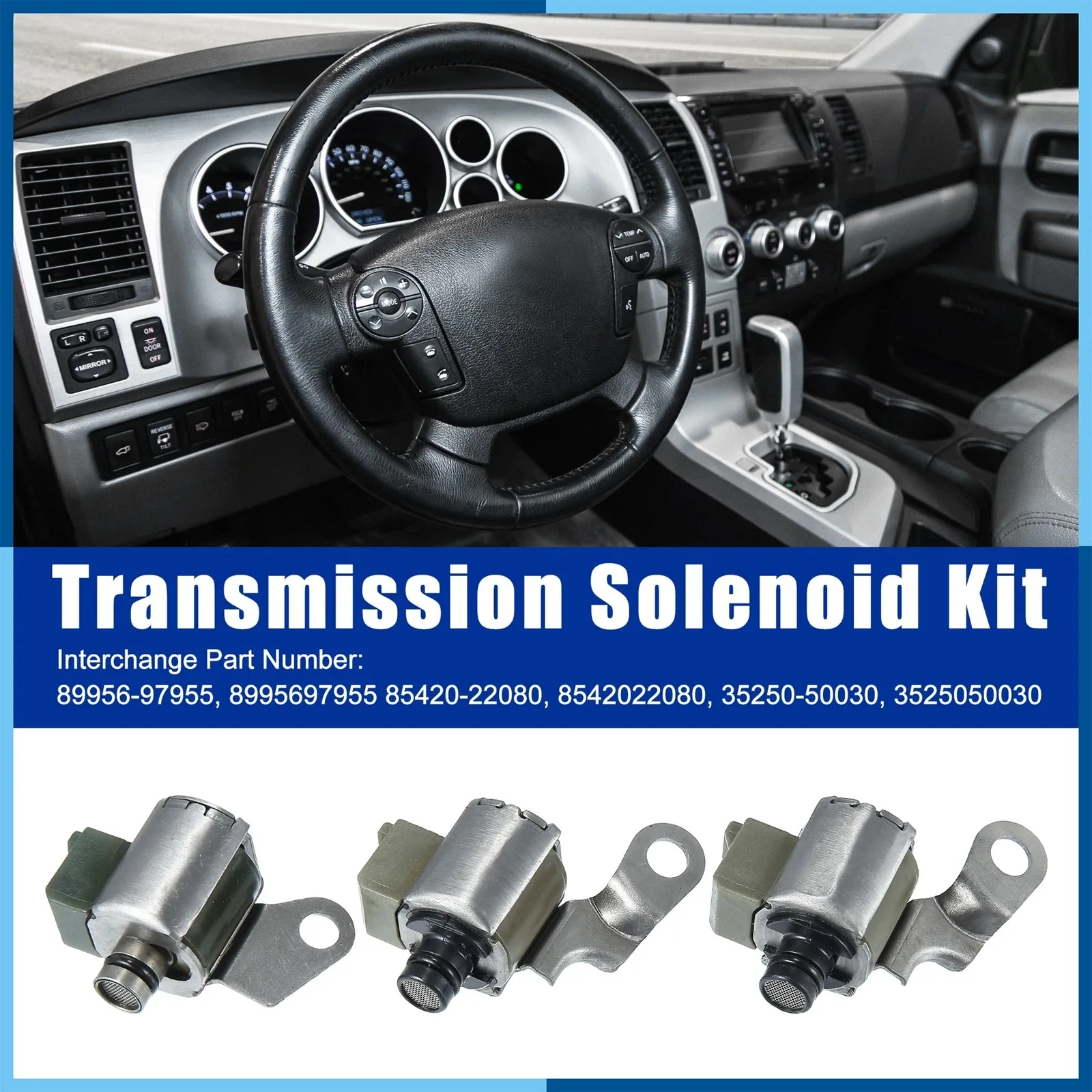 3Pcs Shift Lock Up 8542022080 for Toyota A340E Transmission Solenoid Kit image 2