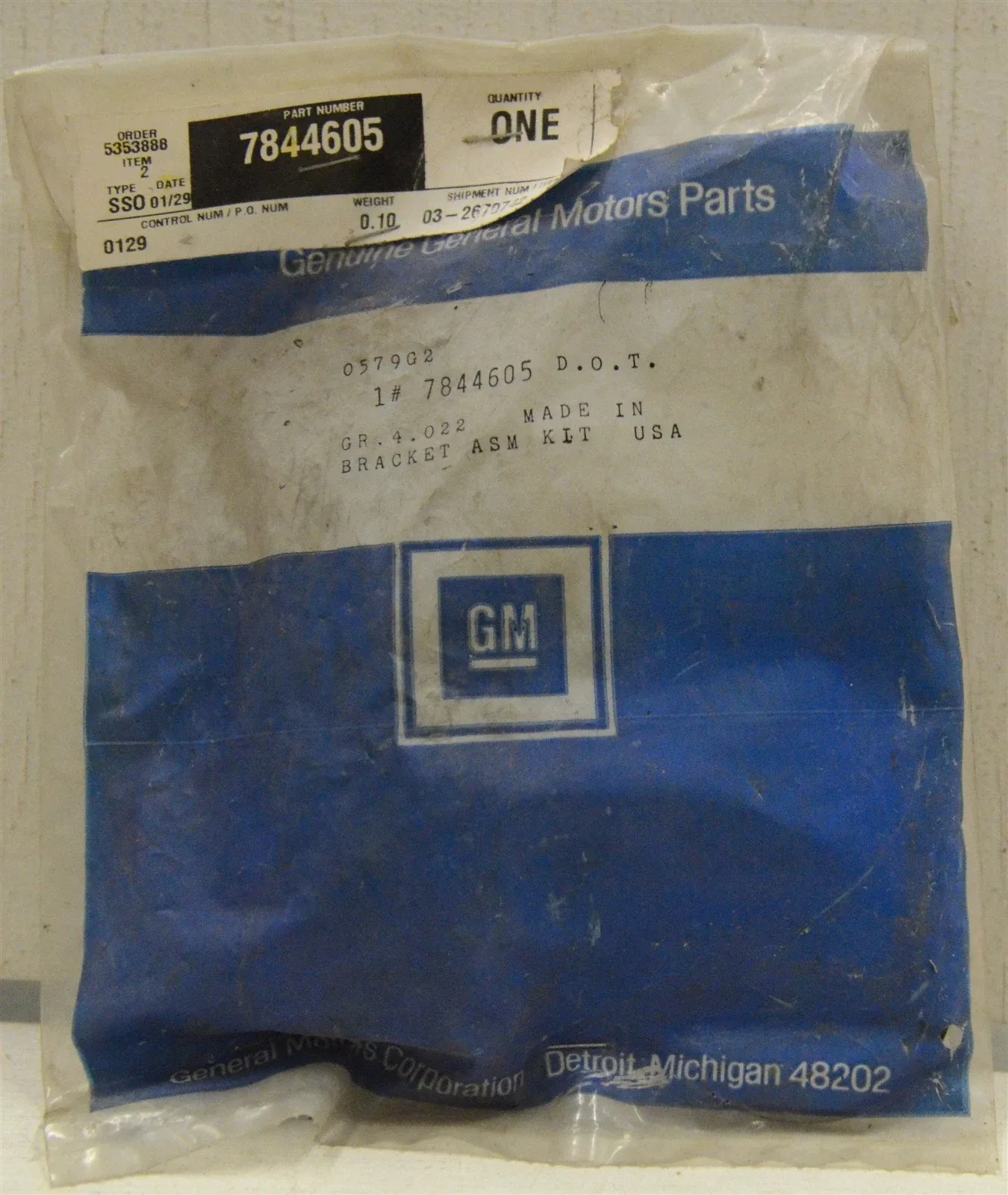 Genuine OEM NOS GM 7844605 Transmission Shift Control Selector Bracket Kit 85-96