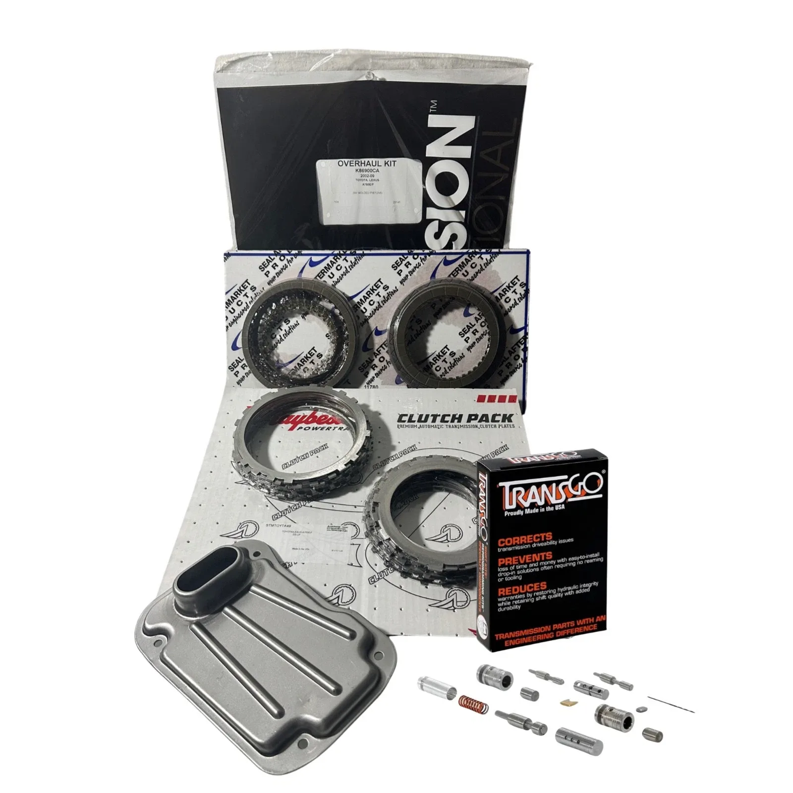 Toyota A750E A750F Transmission Master Rebuild Kit W/Shift Kit Transgo 2003-UP