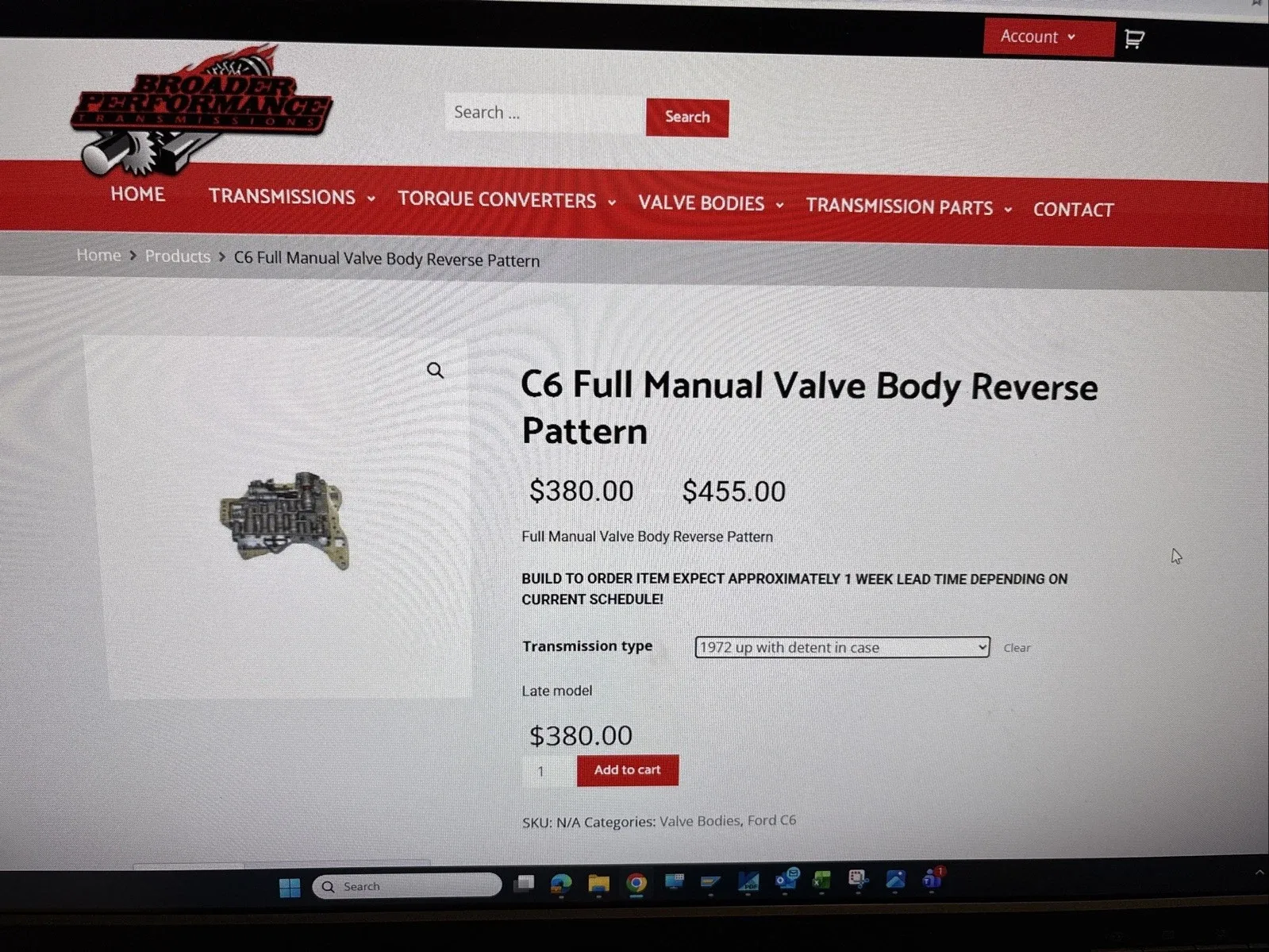 New Broader Performance C6 Full Manual Reverse Pattern Valve Body image 4