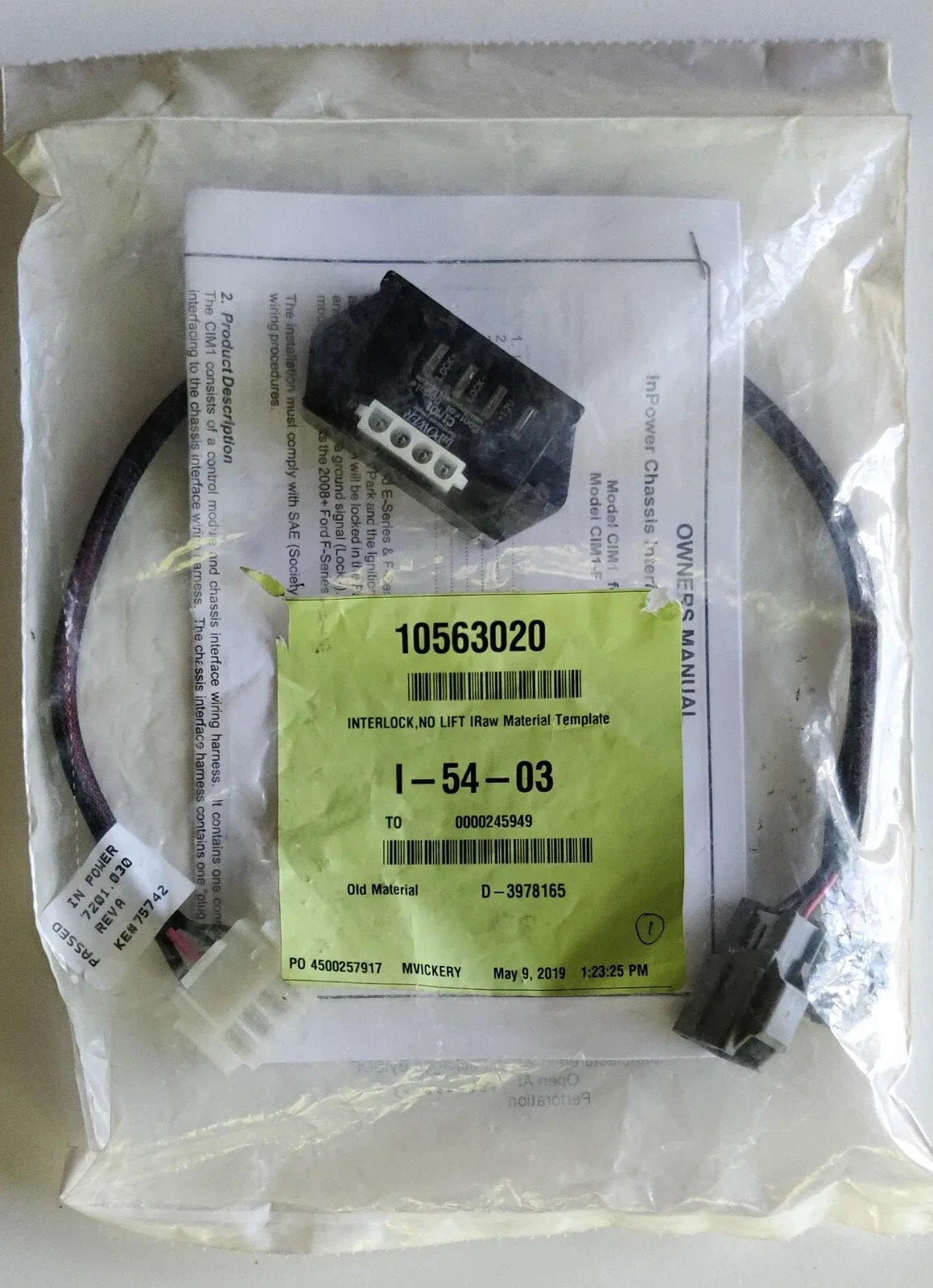InPower CIM1 Shift Interlock Kit 2008+ Ford E Series Chassis Interface Module