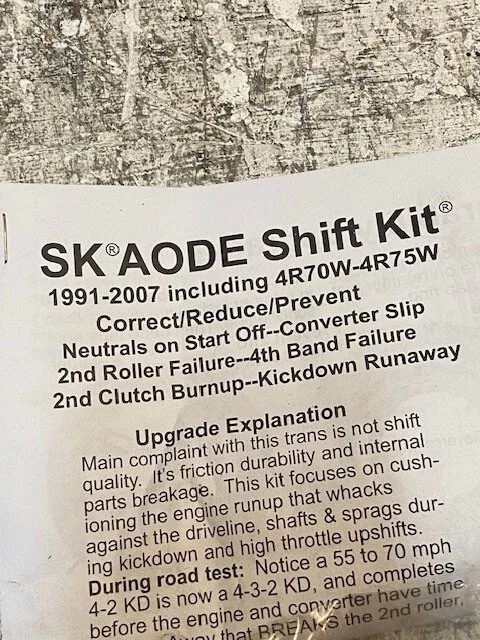 AODE & 4R70W Shift Kit T76165E Pressure Limit Valve Body & Accm Parts image 2