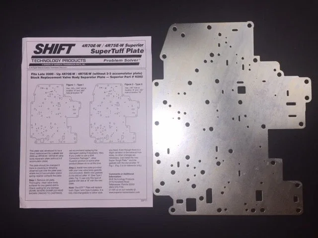 4R75W 1 Groove Reverse Piston Set & Superior Valve Body Separator Plate 2000-Up image 2