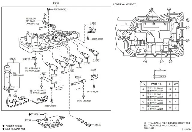 Genuine Toyota Transmission Valve Body Assy Avalon 2015-18 35410-33240