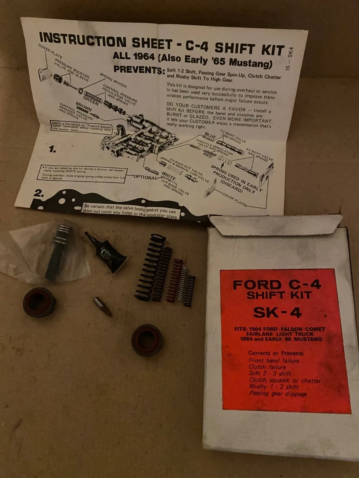 C4 transmission shift kit 1964 only new old stock with 2 band nuts SK-4