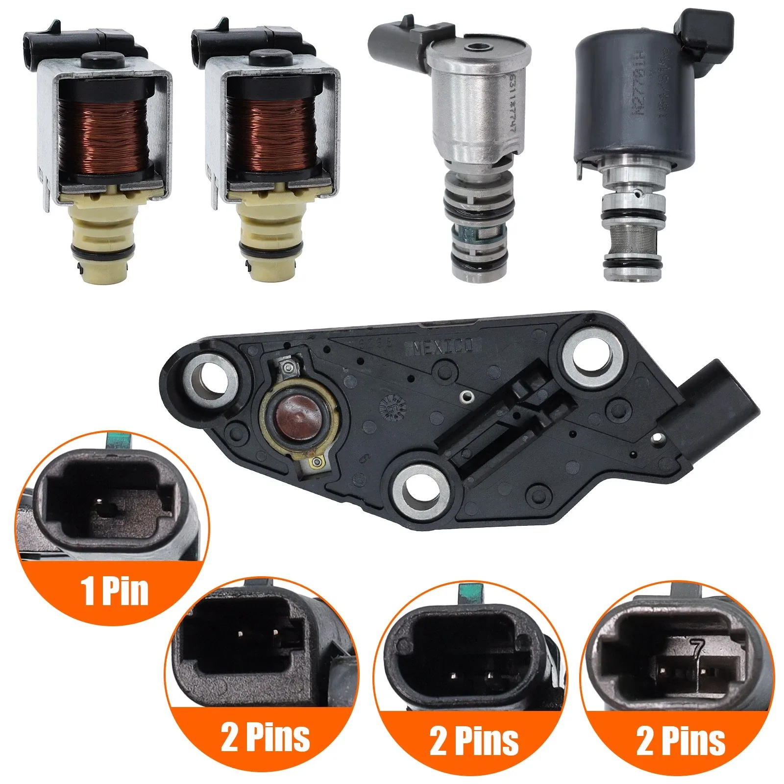 Set of 5 4T65E Transmission Solenoid Kit EPC Tcc Shift For Chevry Buick Pontiac