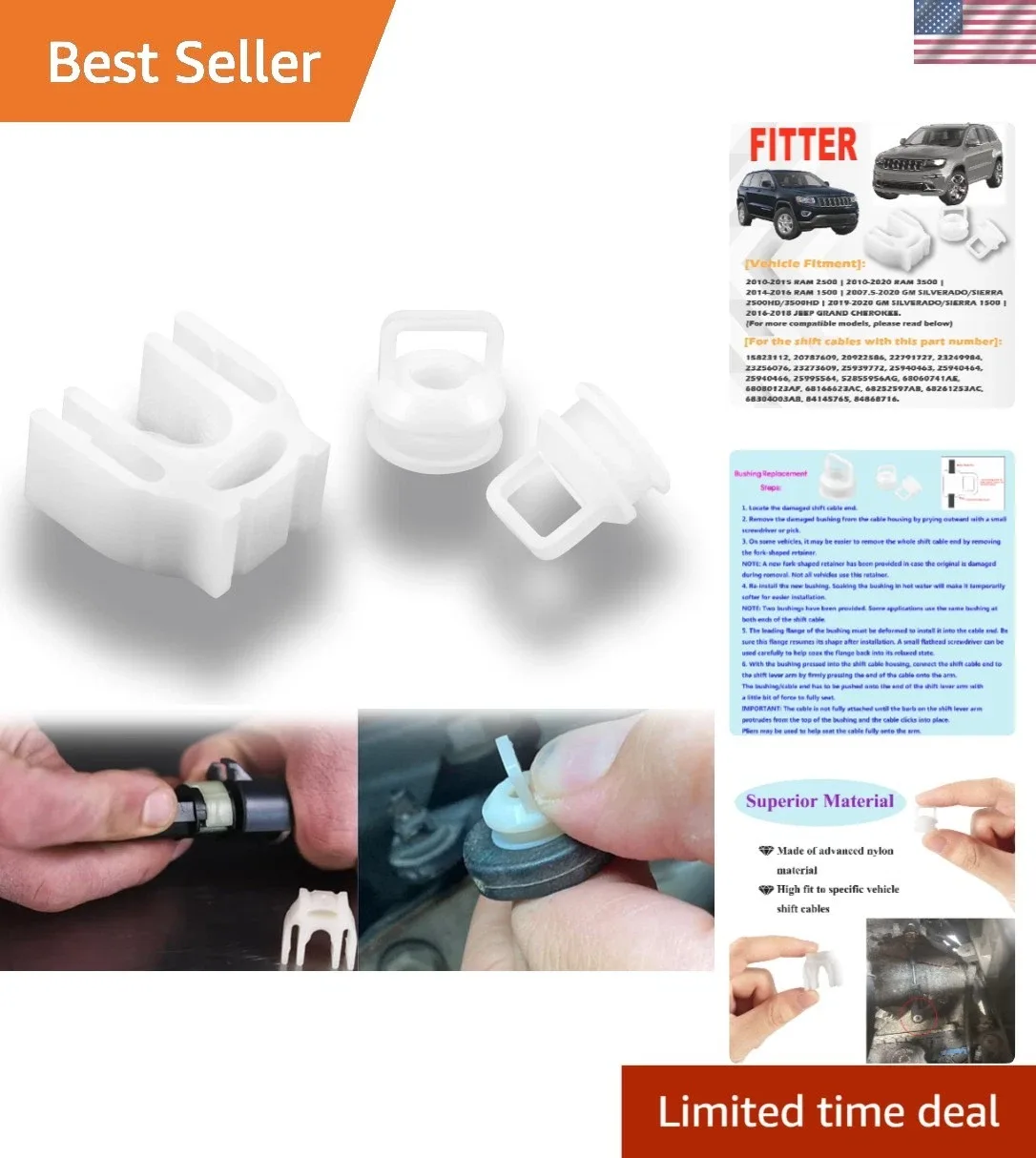 Cost-Effective Shift Cable Gland Kit: Replace Bushings for Peak Performance
