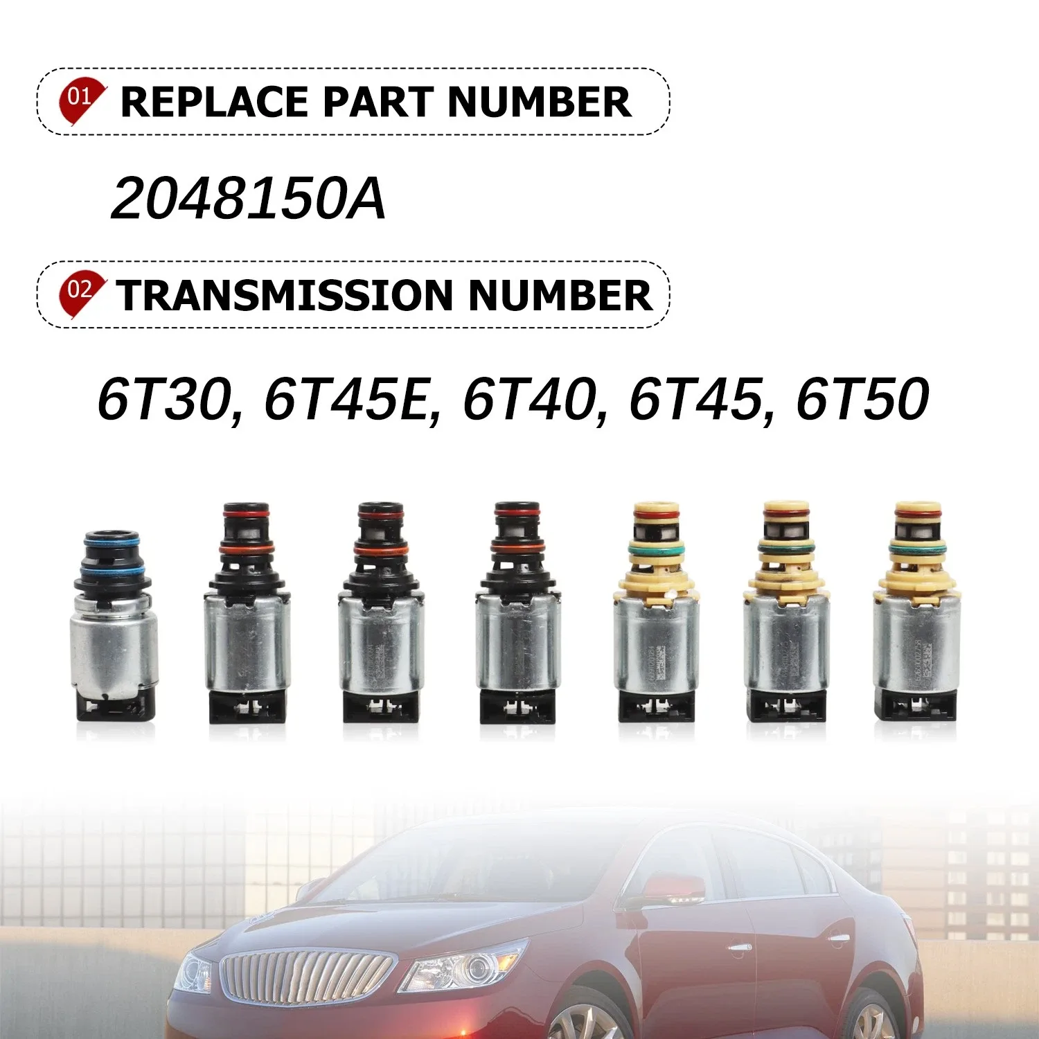 7× Transmission Solenoid Set For Buick Chevy Cruze LaCrosse Malibu 6T40 6T45 image 2